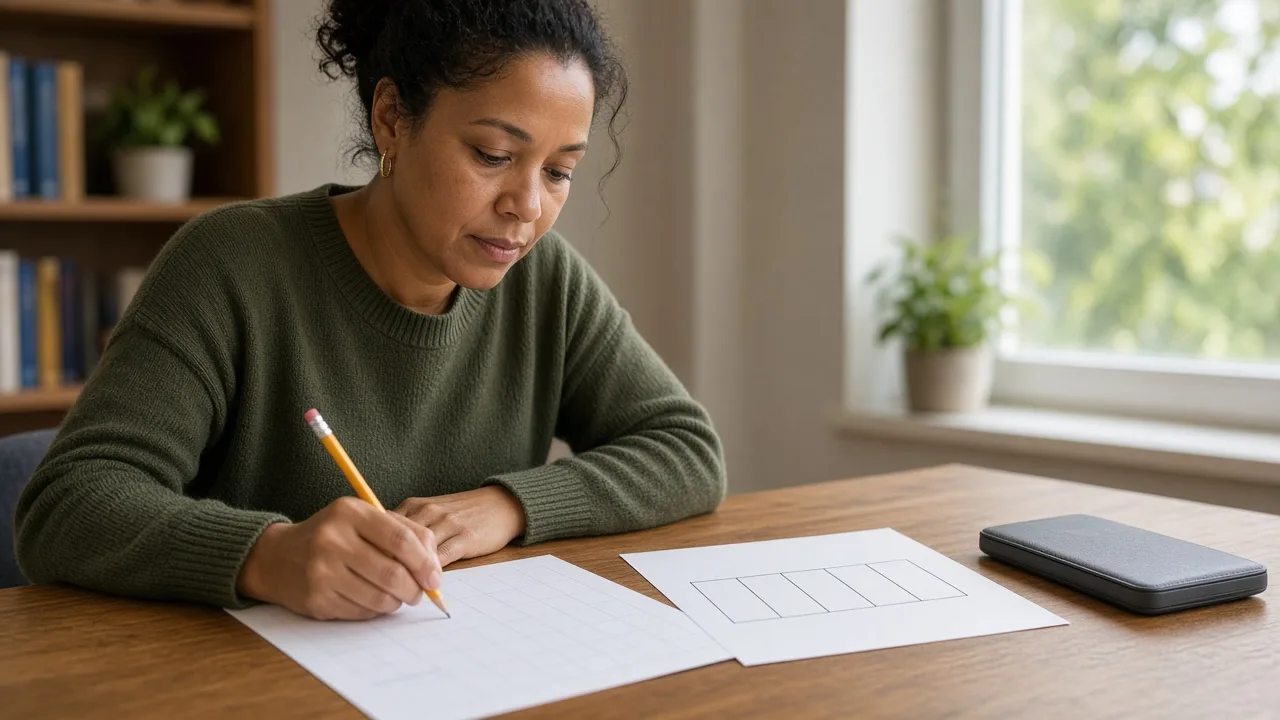 ParaPro rounding and estimating: a learner marks place value on graph paper with a closed calculator